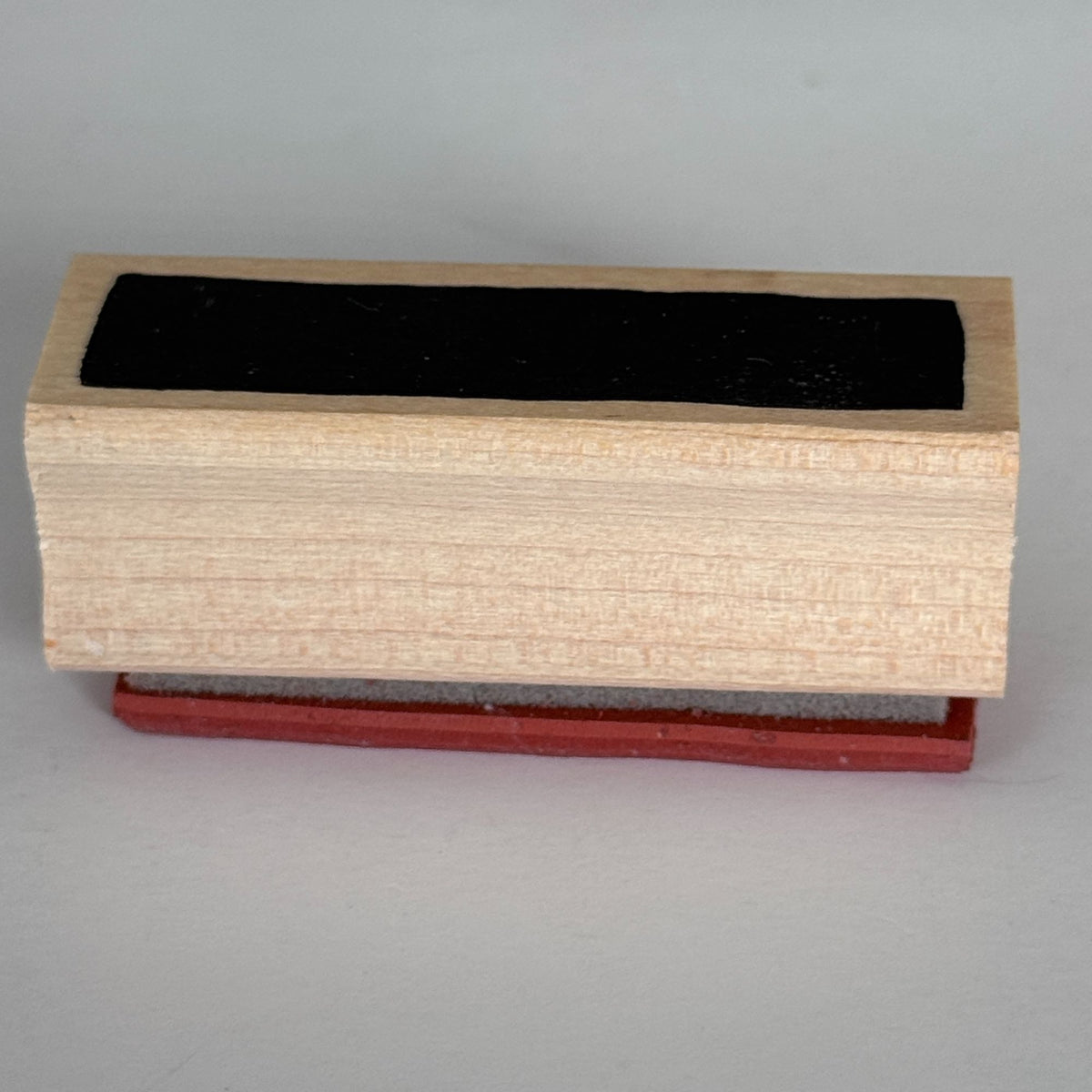 Impress Rubber Stamp Rectangle Shape Thick Line Single Stripe Grunge Border 2 Inch Vertical