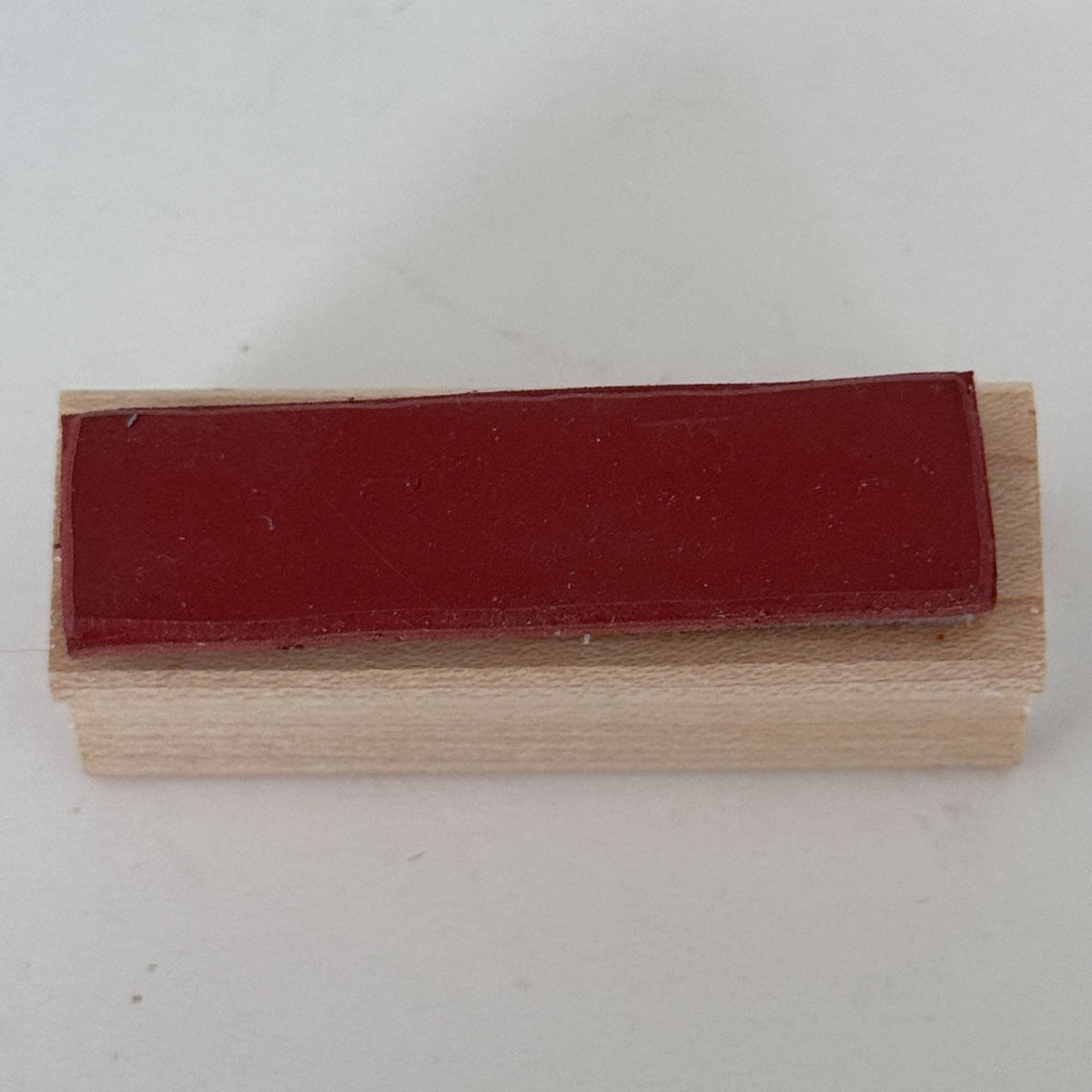 Impress Rubber Stamp Rectangle Shape Thick Line Single Stripe Grunge Border 2 Inch Vertical