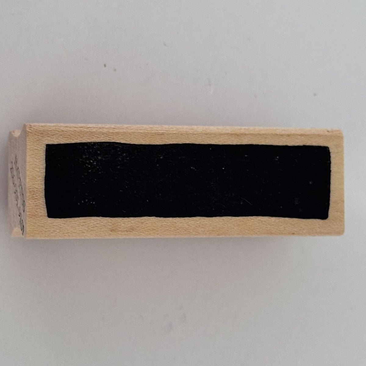 Impress Rubber Stamp Rectangle Shape Thick Line Single Stripe Grunge Border 2 Inch Vertical
