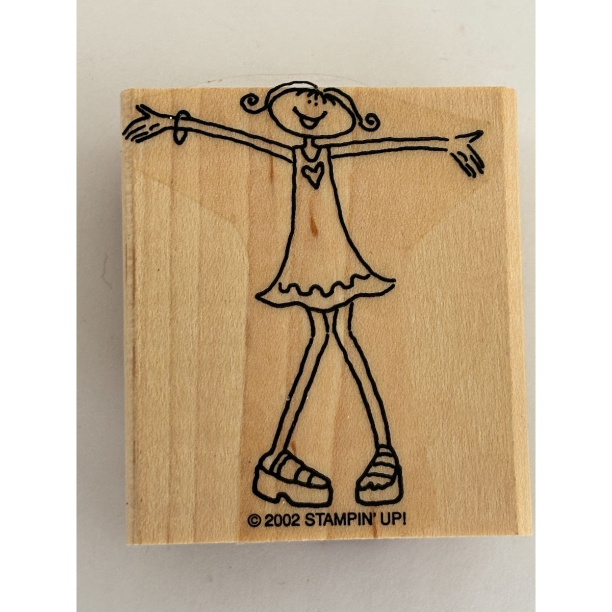 Stampin Up Rubber Stamp Girl Arms Open Heart Dress Friendship Card Making Hug