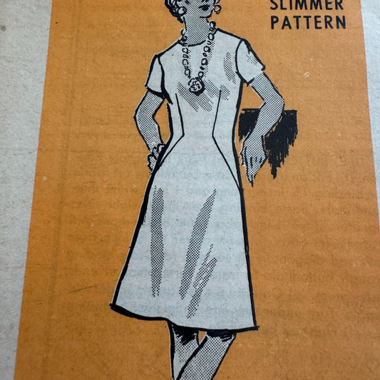 Anne Adams Printed Sewing Pattern 4847 Dress Size 12 Inches Slimmer Vintage 70s