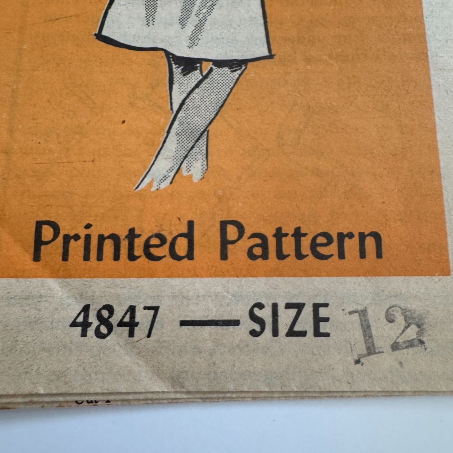 Anne Adams Printed Sewing Pattern 4847 Dress Size 12 Inches Slimmer Vintage 70s