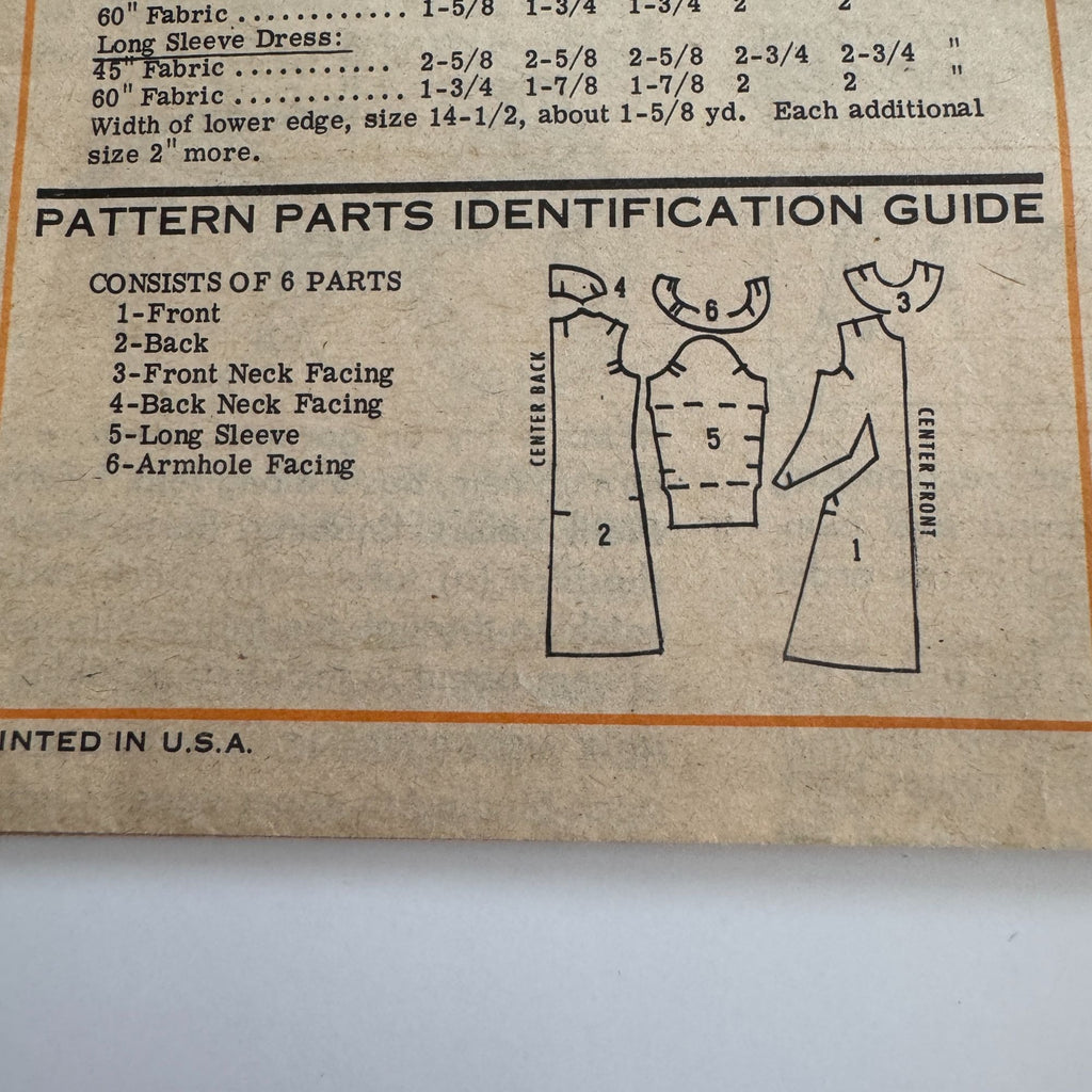 Anne Adams Printed Sewing Pattern 4847 Dress Size 12 Inches Slimmer Vintage 70s