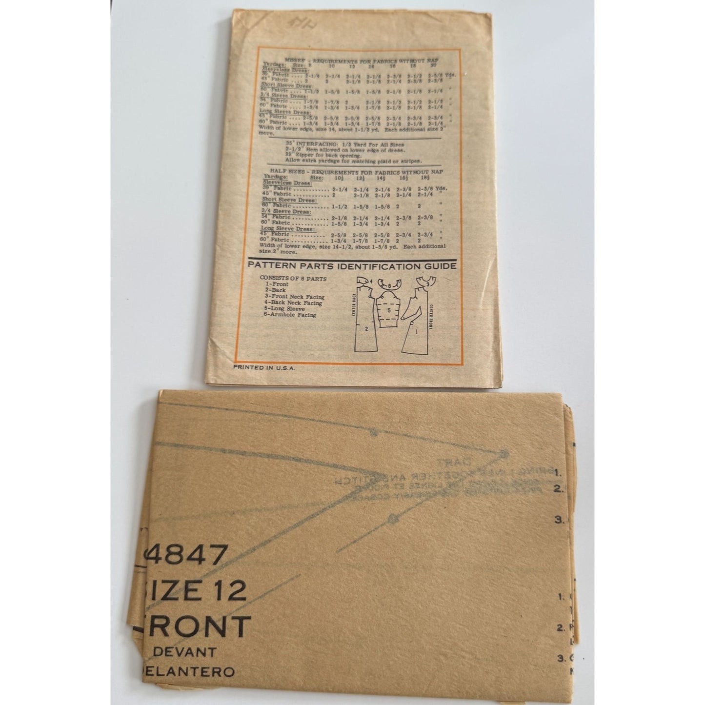 Anne Adams Printed Sewing Pattern 4847 Dress Size 12 Inches Slimmer Vintage 70s