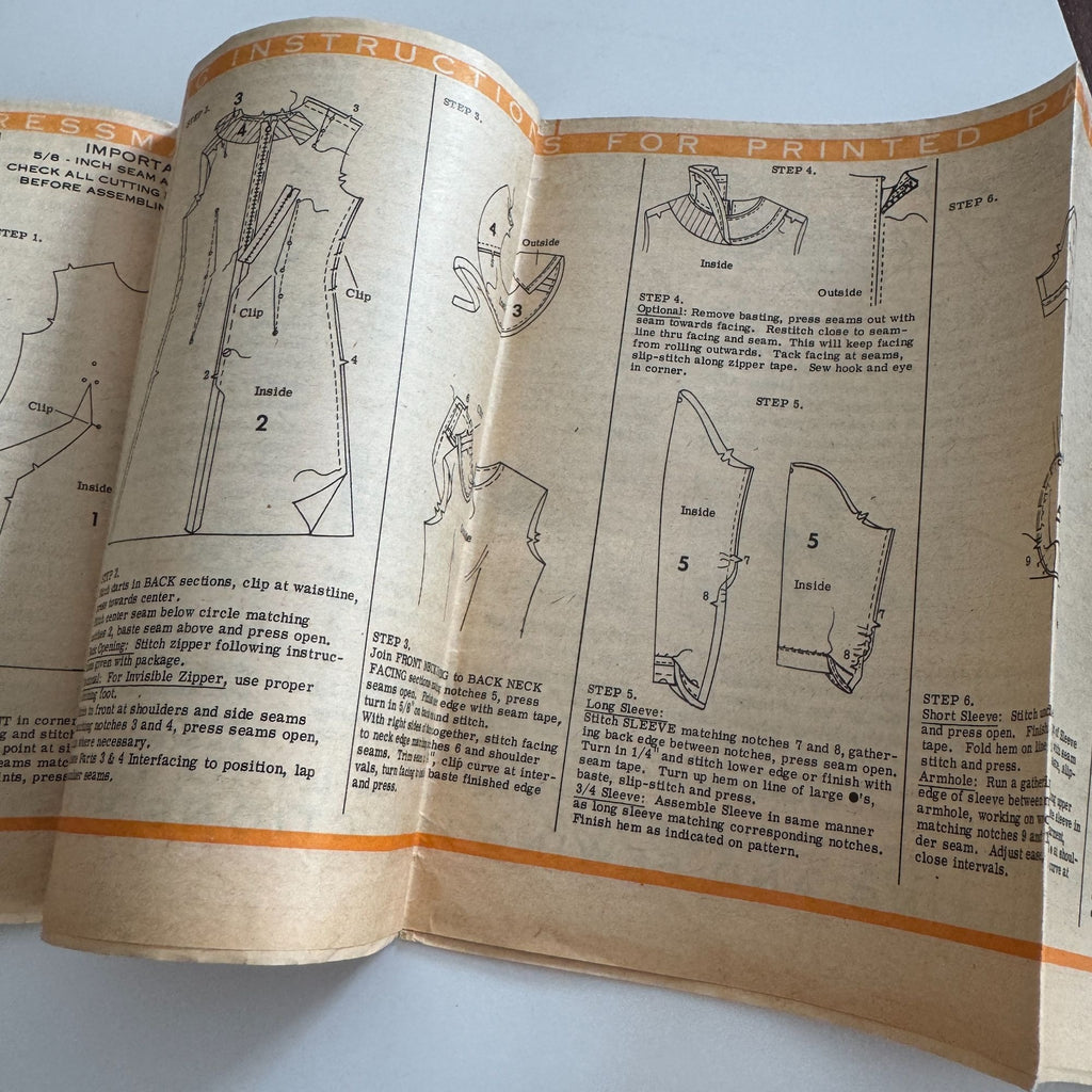 Anne Adams Printed Sewing Pattern 4847 Dress Size 12 Inches Slimmer Vintage 70s