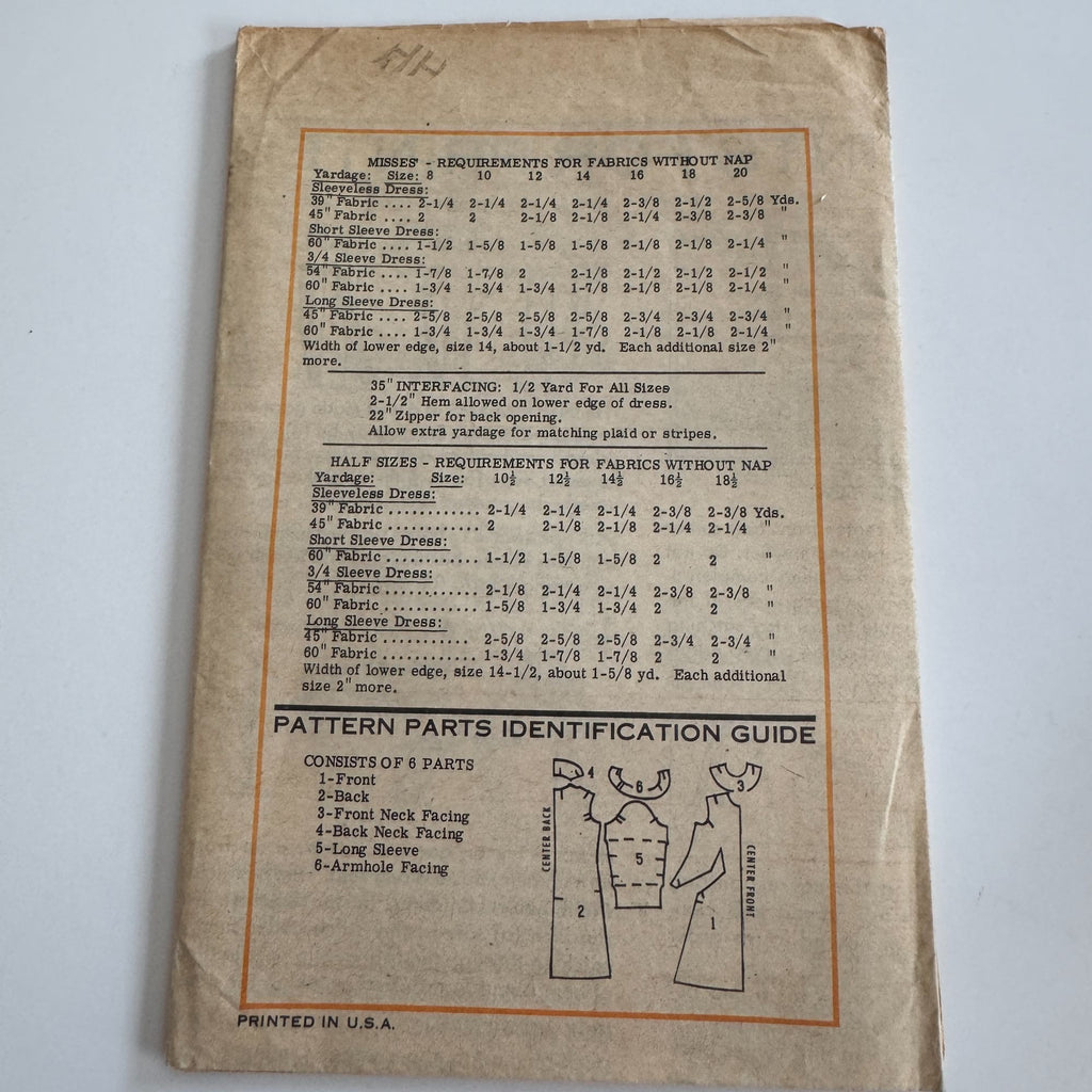 Anne Adams Printed Sewing Pattern 4847 Dress Size 12 Inches Slimmer Vintage 70s