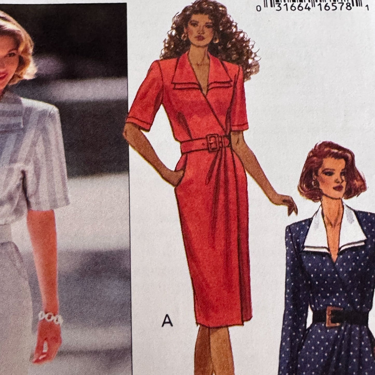 Butterick Sewing Pattern 6831 Leslie Fay 1990s Misses Mock Wrap Dress 12-16 Uncut