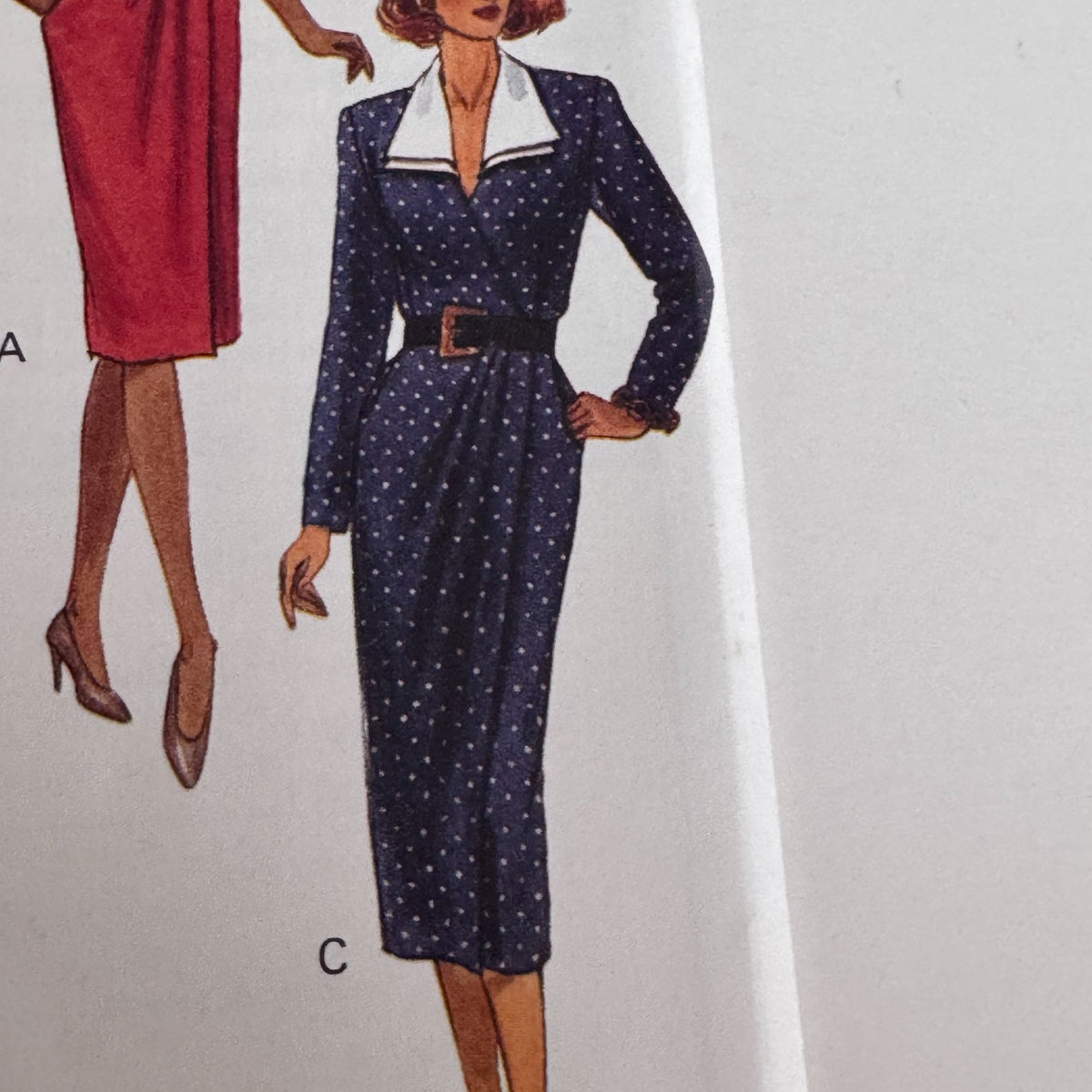 Butterick Sewing Pattern 6831 Leslie Fay 1990s Misses Mock Wrap Dress 12-16 Uncut