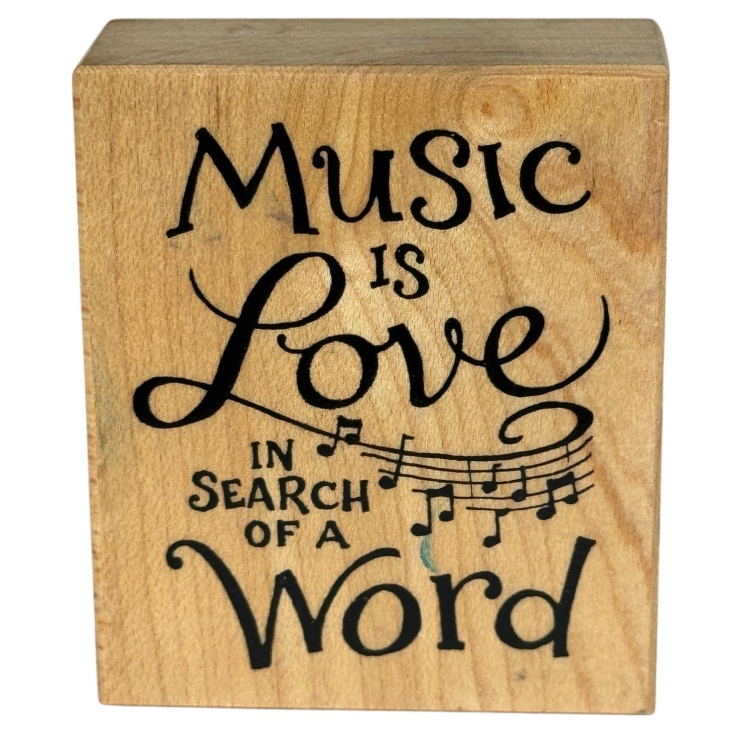 PSX Rubber Stamp Music Is Love In Search Of A Word Card Making Words Sentiment