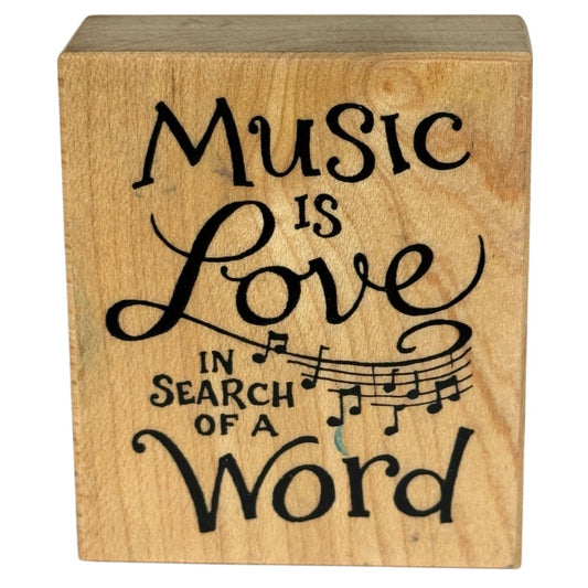 PSX Rubber Stamp Music Is Love In Search Of A Word Card Making Words Sentiment