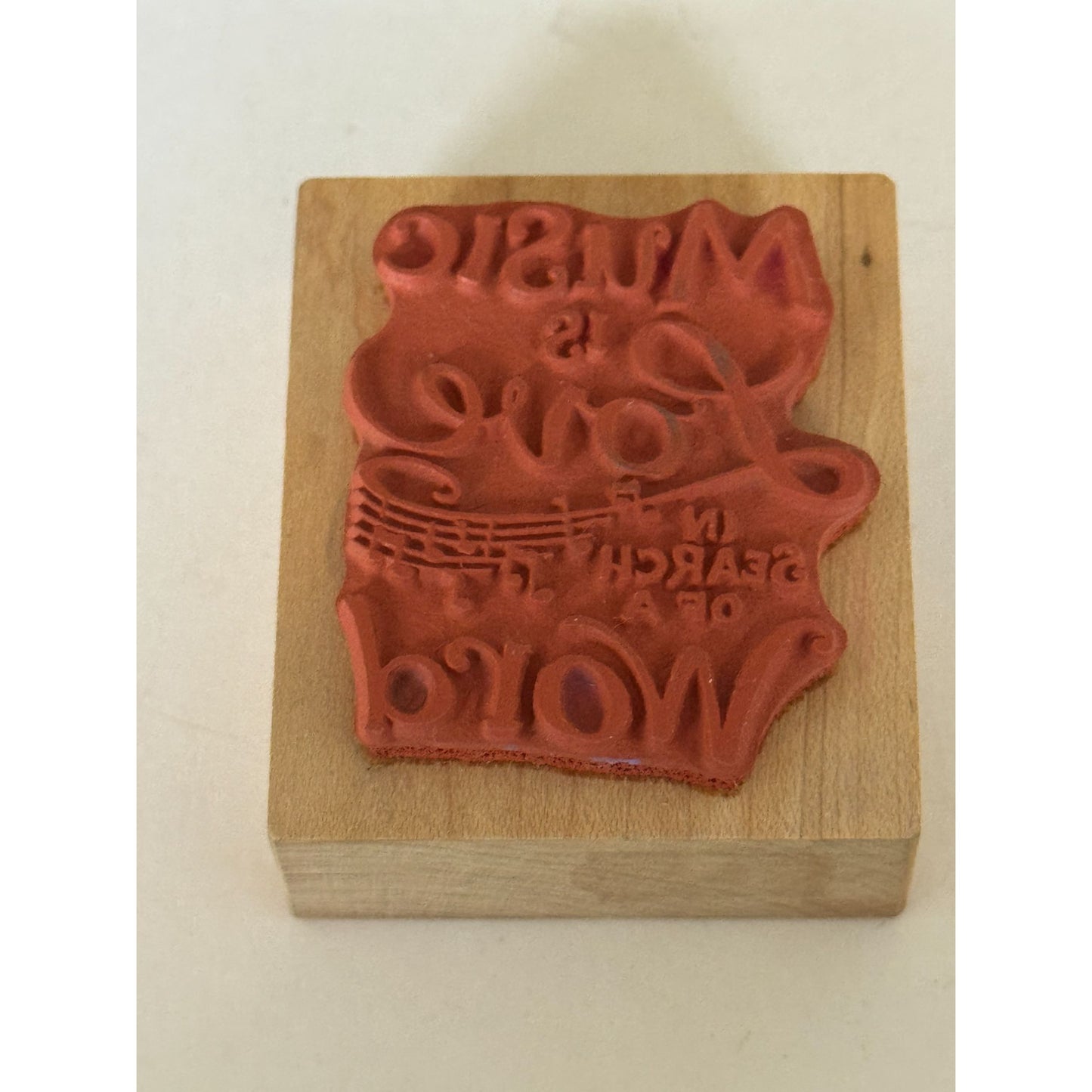 PSX Rubber Stamp Music Is Love In Search Of A Word Card Making Words Sentiment