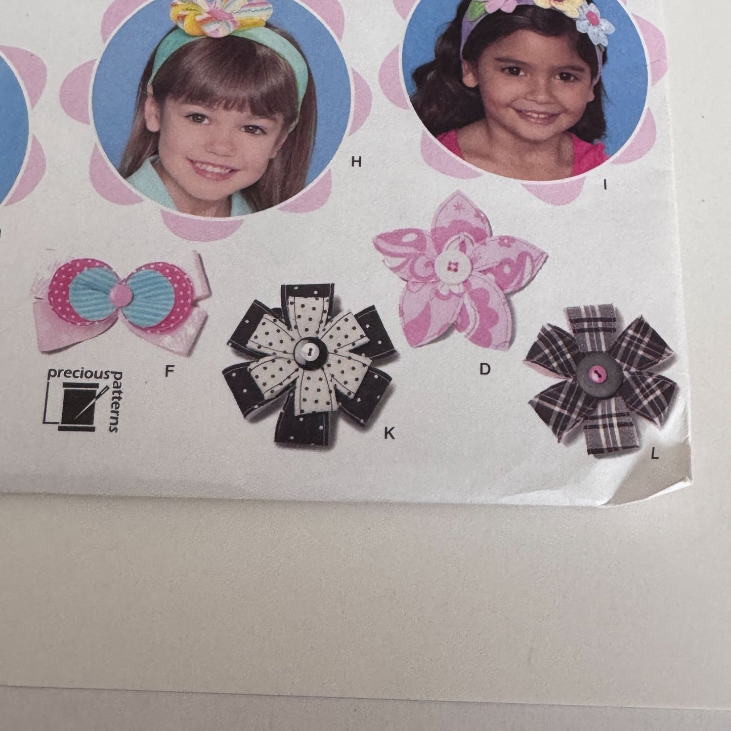 Simplicity Sewing Pattern 1820 Little Girls Flower Headbands Hair Accessories Fabric Bows Uncut