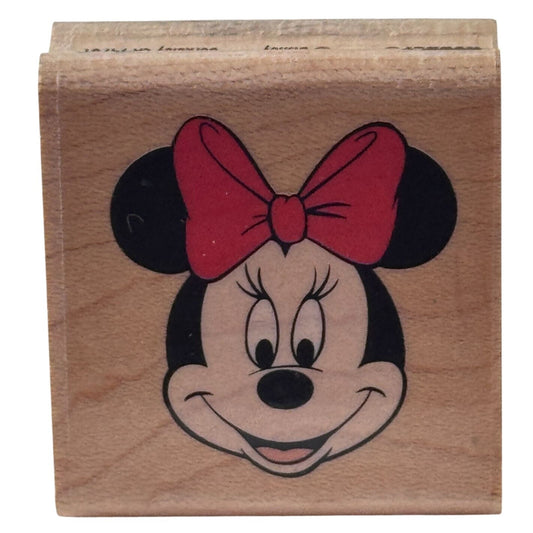 Rubber Stampede Disney Minnie Mouse Rubber Stamp Portrait Happy Face Card Making Smile Bow