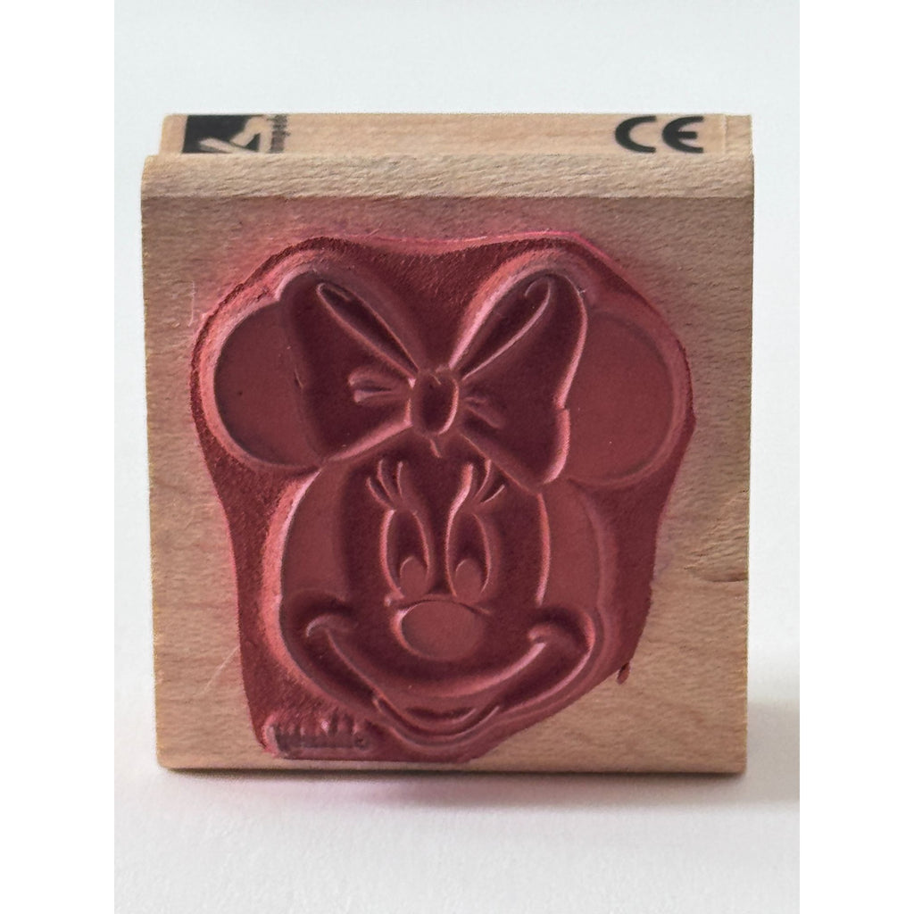 Rubber Stampede Disney Minnie Mouse Rubber Stamp Portrait Happy Face Card Making Smile Bow