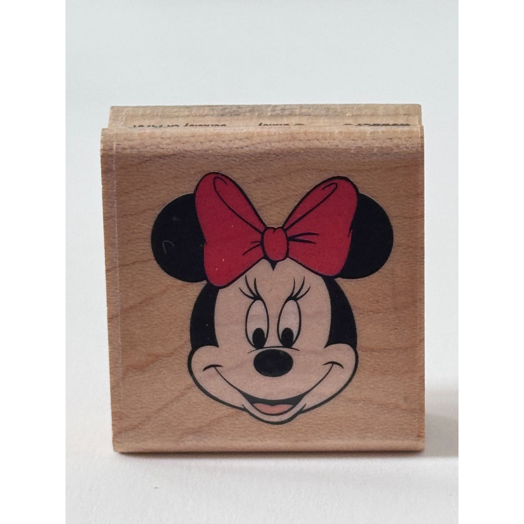 Rubber Stampede Disney Minnie Mouse Rubber Stamp Portrait Happy Face Card Making Smile Bow