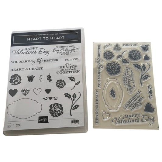 Stampin Up Photopolymer Stamp Set Heart To Heart 20 Pcs Valentines Day For You