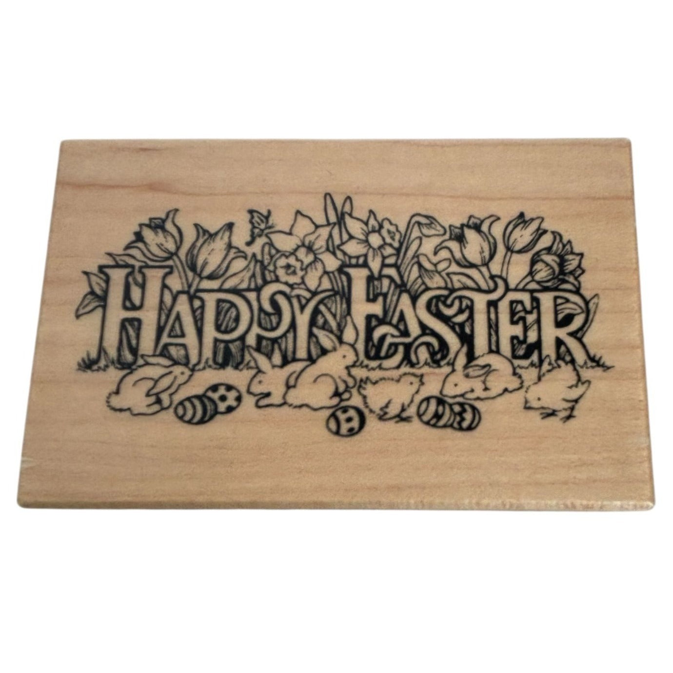 PSX Wood Rubber Stamp Happy Easter Greeting Card Making Sentiment Words G-830