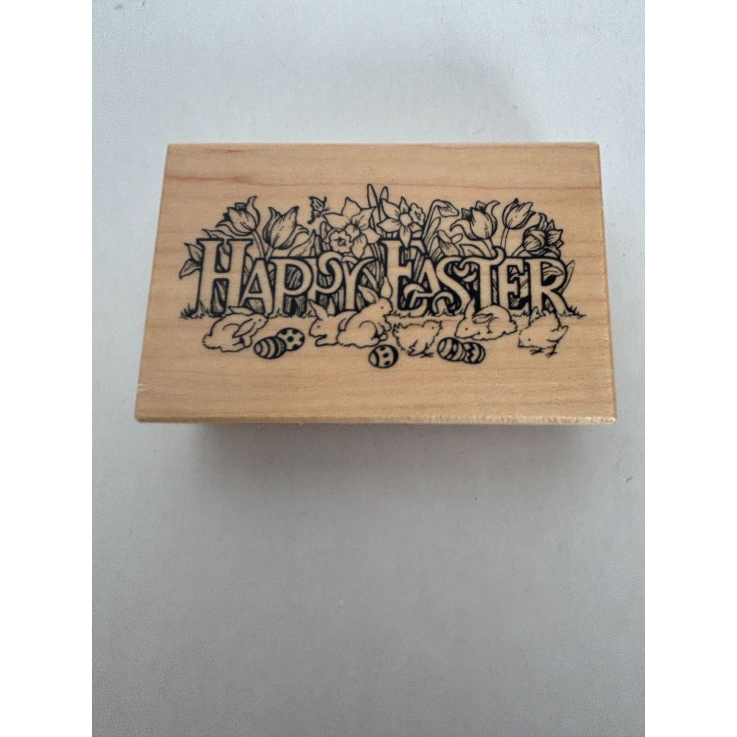 PSX Wood Rubber Stamp Happy Easter Greeting Card Making Sentiment Words G-830