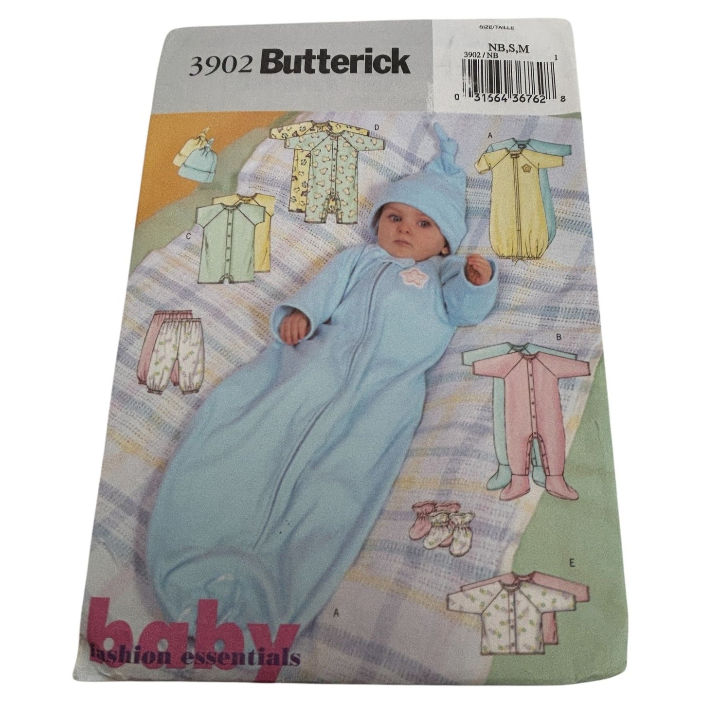 Butterick Sewing Pattern 3902 Baby Fashion Essentials Clothing Romper Newborn