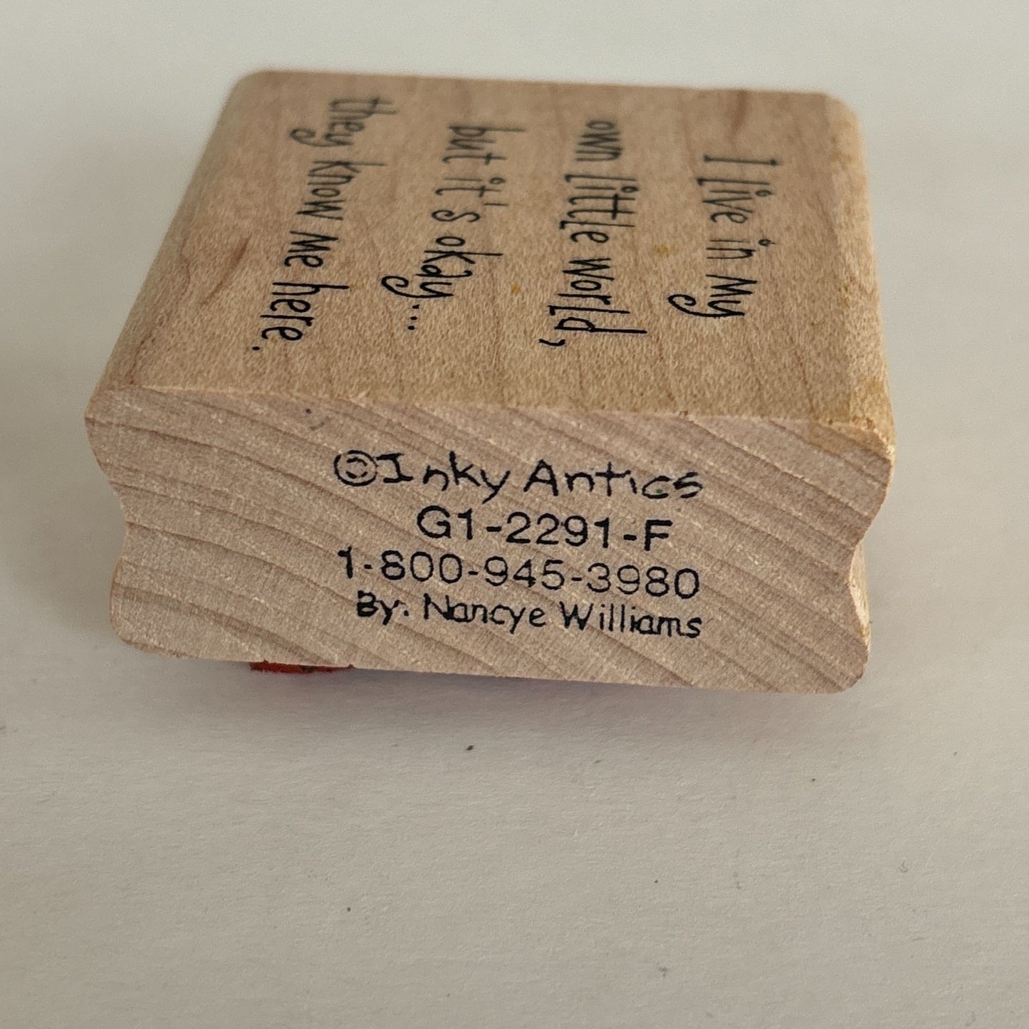 Inky Antics Rubber Stamp I Live In My Own Little World Funny Humor Cardmaking