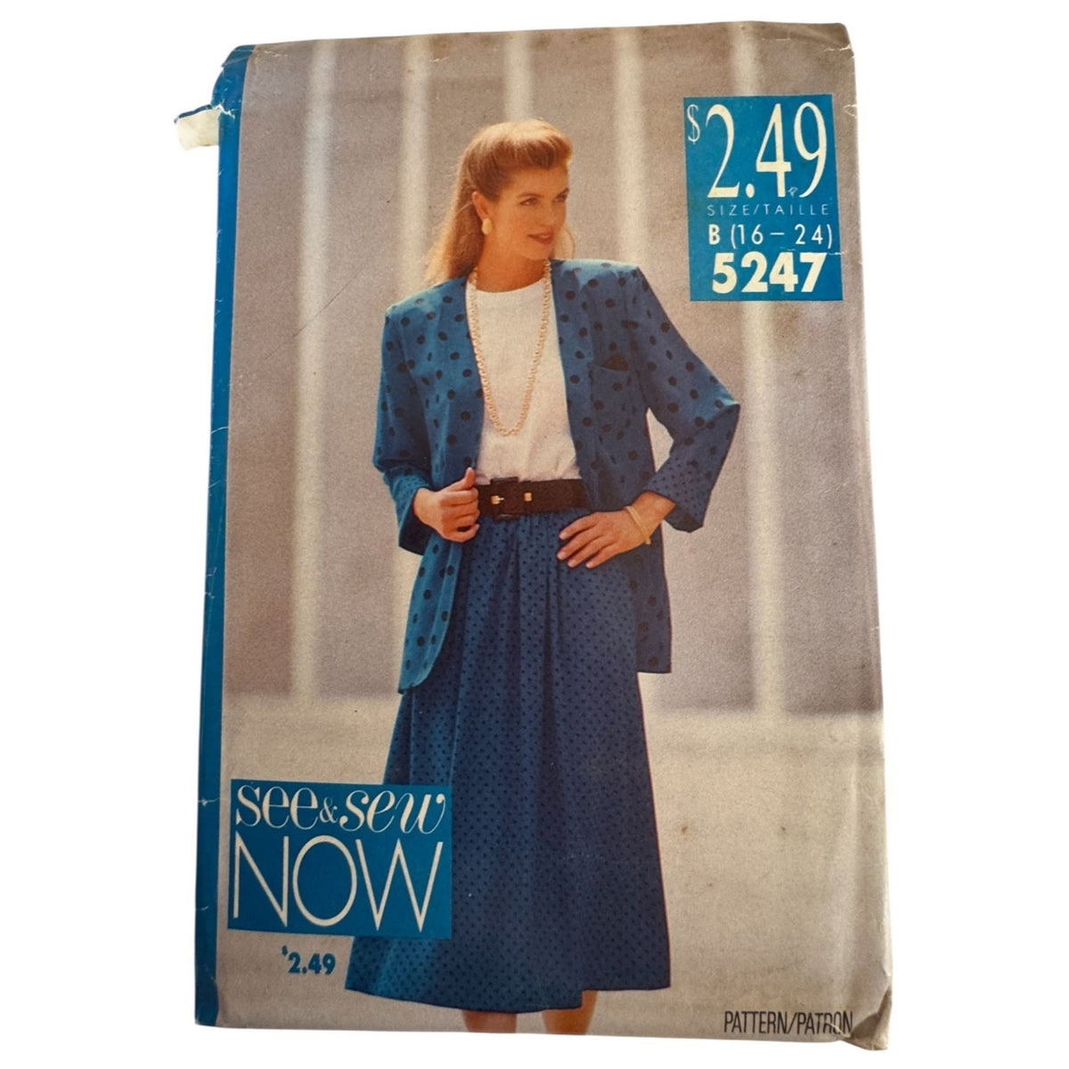Vintage 90s Power Suit Sewing Pattern Butterick 5247 Oversized Blazer Skirt Set 16-24 Uncut