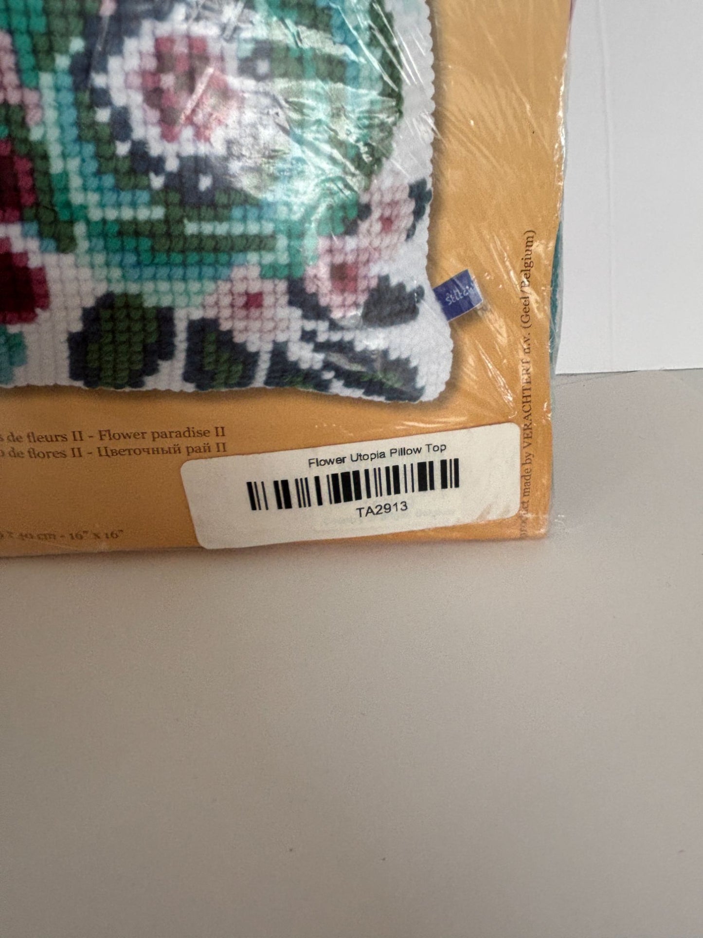 Vervaco Needlepoint Flower Paradise II Pillow Top 16 Inch Hand Painted Canvas