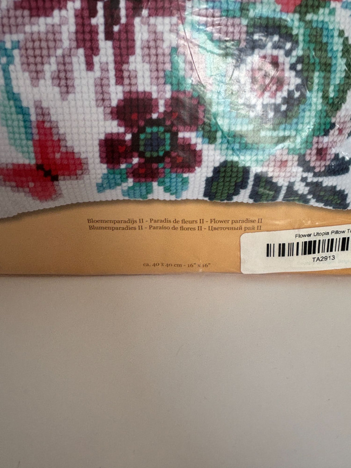 Vervaco Needlepoint Flower Paradise II Pillow Top 16 Inch Hand Painted Canvas