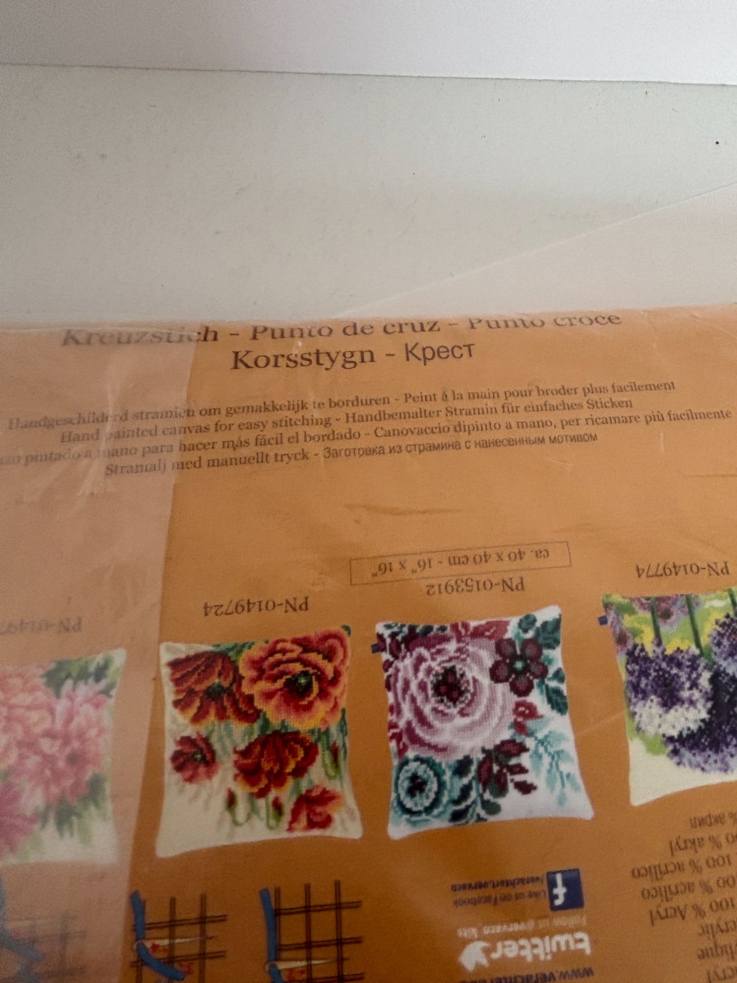 Vervaco Needlepoint Flower Paradise II Pillow Top 16 Inch Hand Painted Canvas