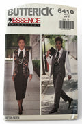 Butterick Sewing Pattern 6410: Misses' Shirt, Ascot, Vest, Skirt with Front Vent and Pants