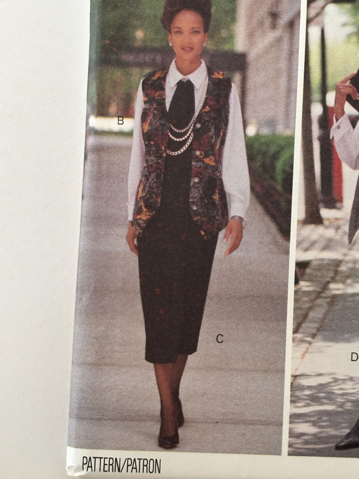 Butterick Sewing Pattern 6410: Misses' Shirt, Ascot, Vest, Skirt with Front Vent and Pants