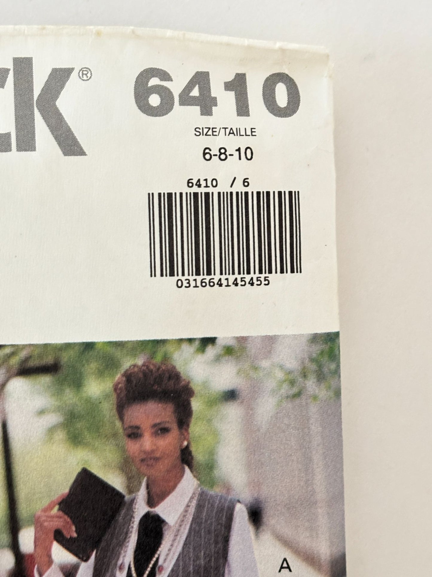Butterick Sewing Pattern 6410: Misses' Shirt, Ascot, Vest, Skirt with Front Vent and Pants