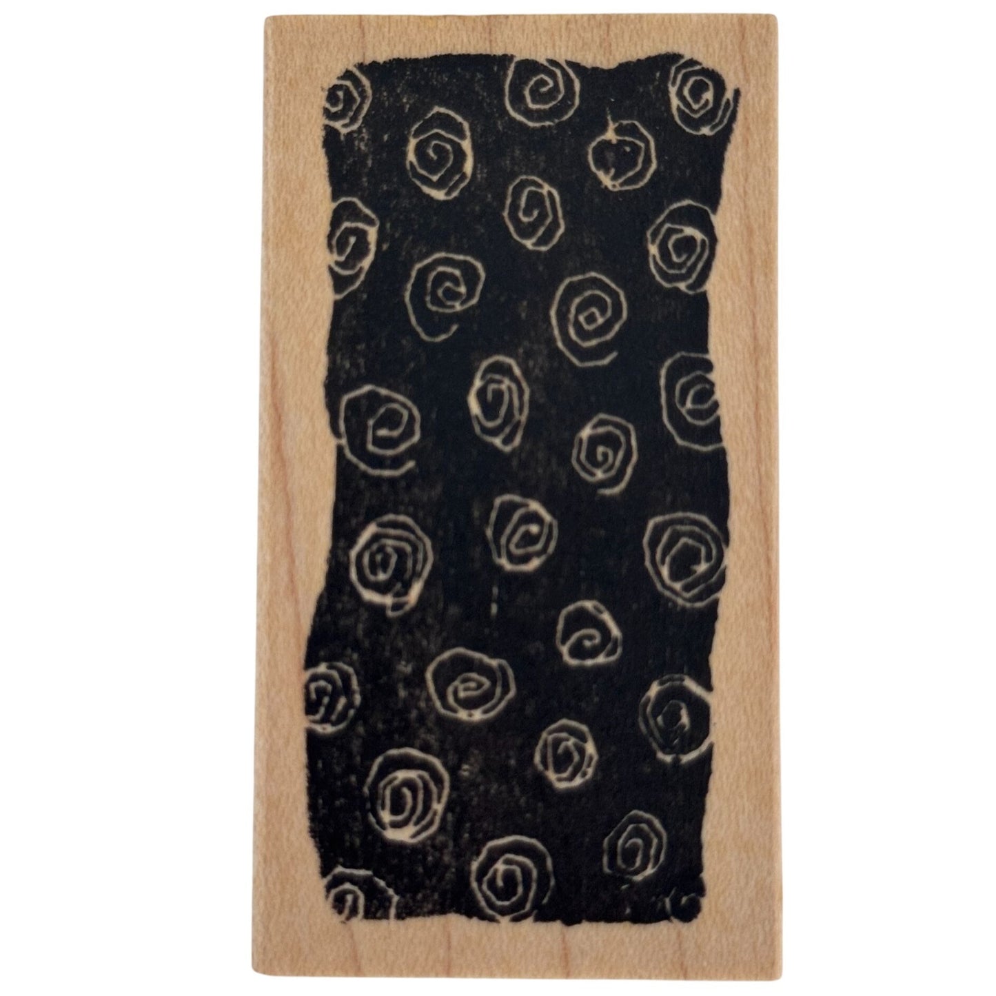 Impress Rubber Stamp Abstract Swirl Spiral Pattern Texture Grunge Background Paper Crafting Cardmaking Wood