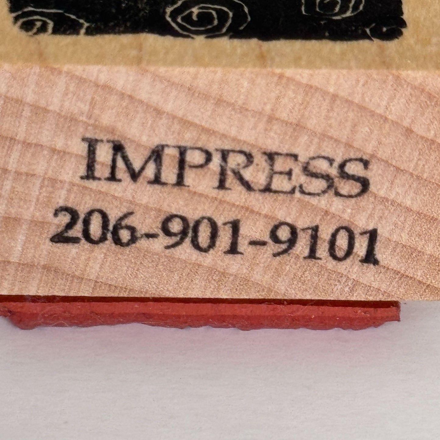 Impress Rubber Stamp Abstract Swirl Spiral Pattern Texture Grunge Background Paper Crafting Cardmaking Wood