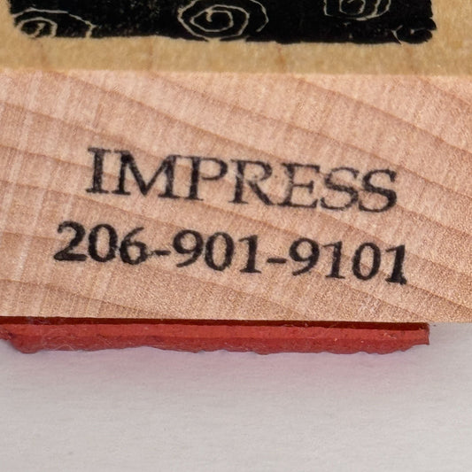 Impress Rubber Stamp Abstract Swirl Spiral Pattern Texture Grunge Background Paper Crafting Cardmaking Wood