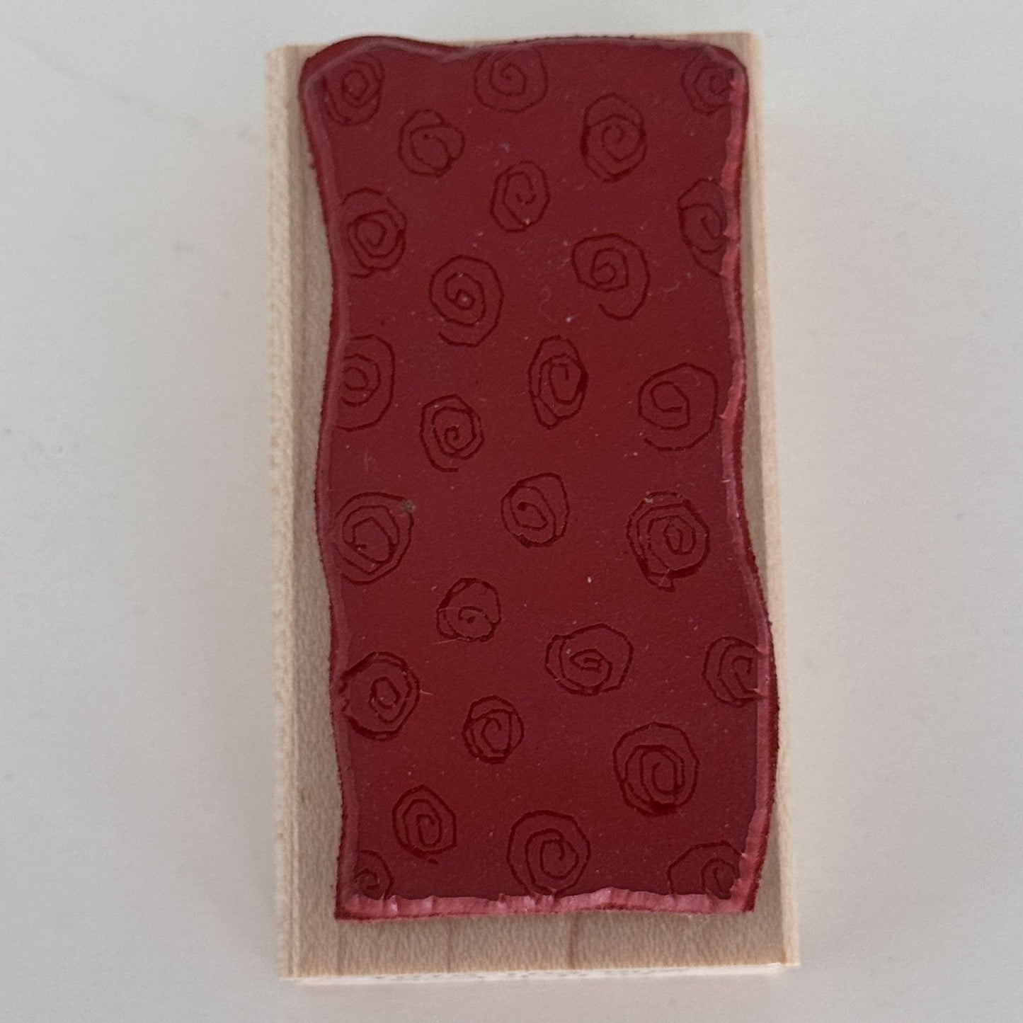Impress Rubber Stamp Abstract Swirl Spiral Pattern Texture Grunge Background Paper Crafting Cardmaking Wood