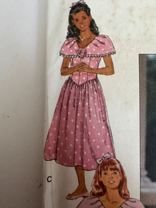 Butterick Sewing Pattern 5340 Girls Dress Spring Easter Party Easy 12 14 90s UC