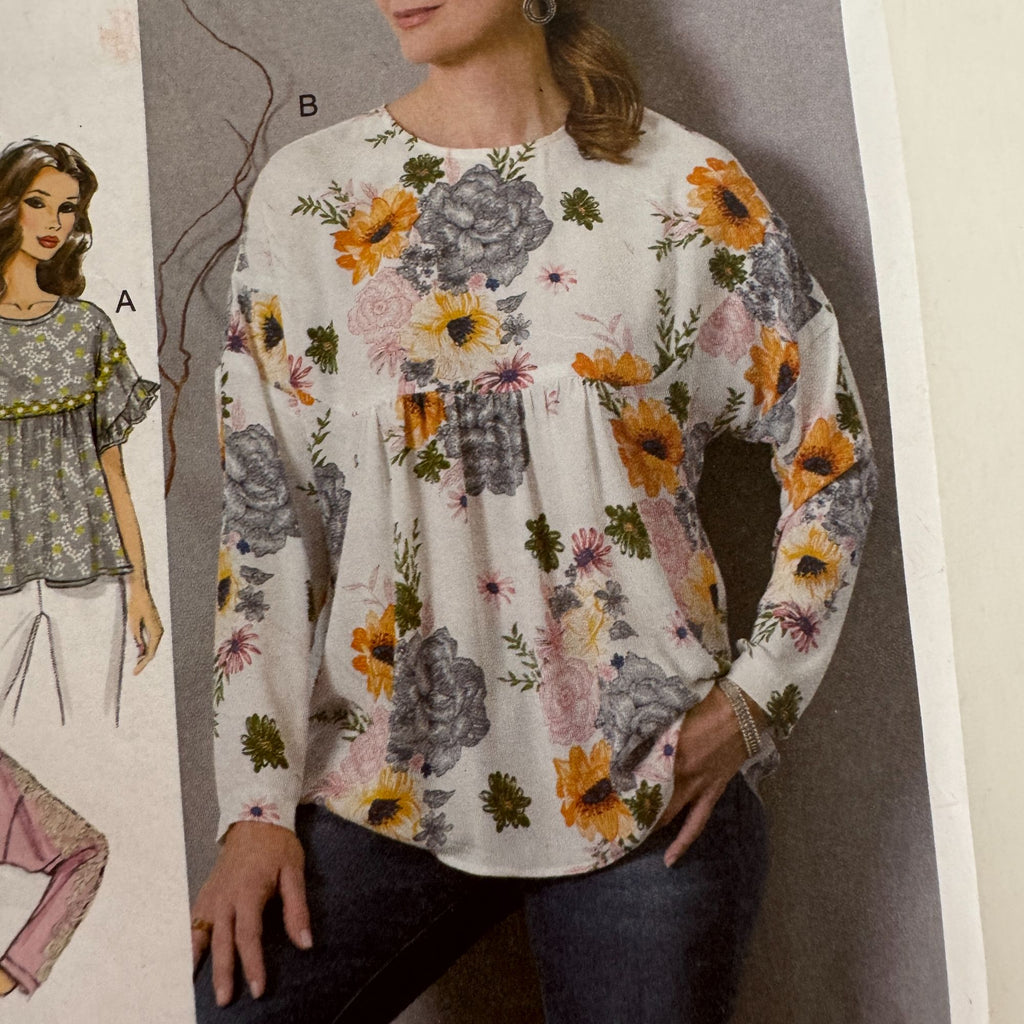 Butterick Sewing Pattern B6593 Misses Loose-Fitting Pullover Tops Shirt 6-14 UC