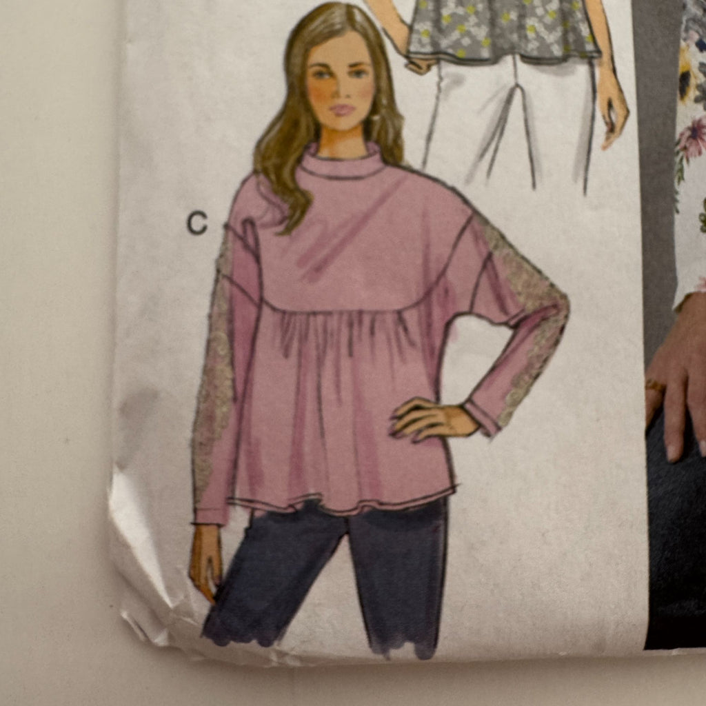 Butterick Sewing Pattern B6593 Misses Loose-Fitting Pullover Tops Shirt 6-14 UC
