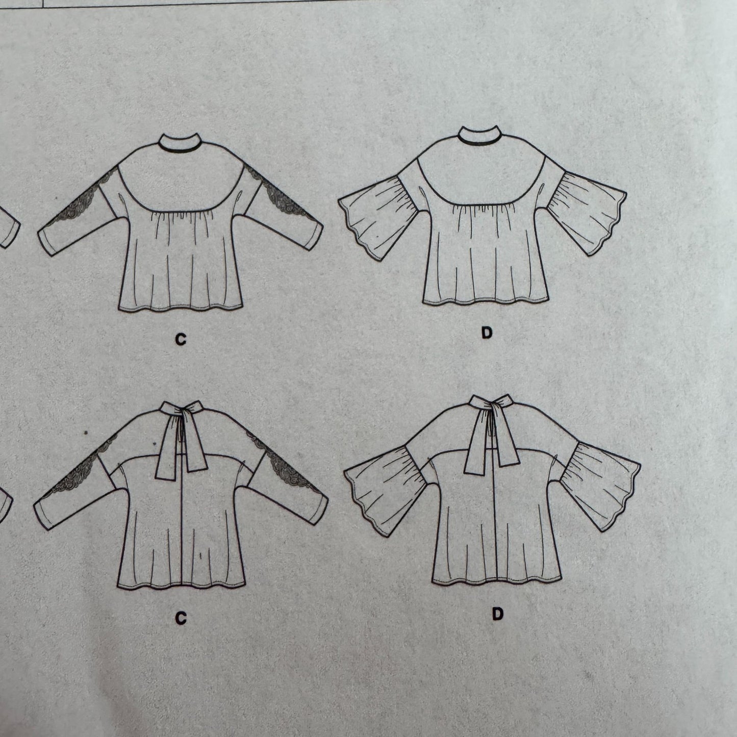 Butterick Sewing Pattern B6593 Misses Loose-Fitting Pullover Tops Shirt 6-14 UC