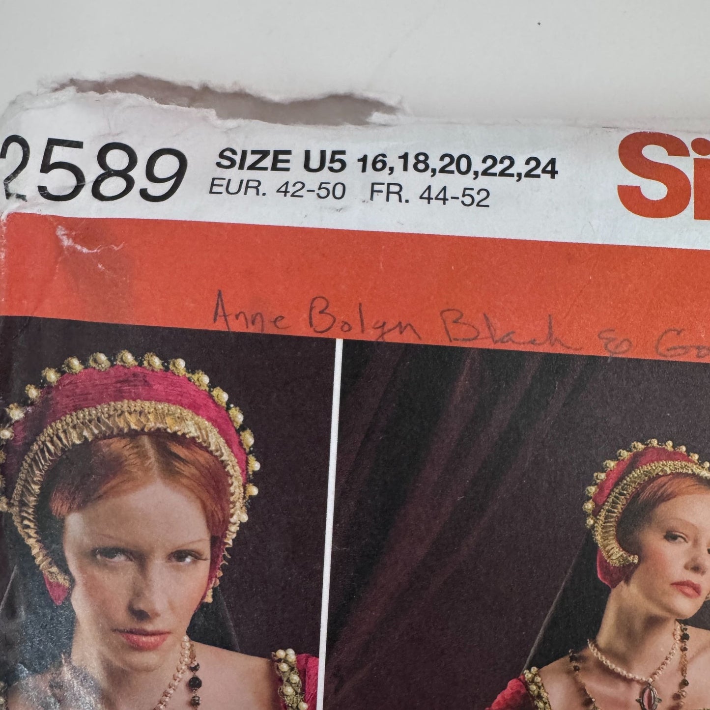 Simplicity Sewing Pattern 2589 Tudor Costume Gown Renaissance Faire Dress 14-22 Andrea Schewe Uncut