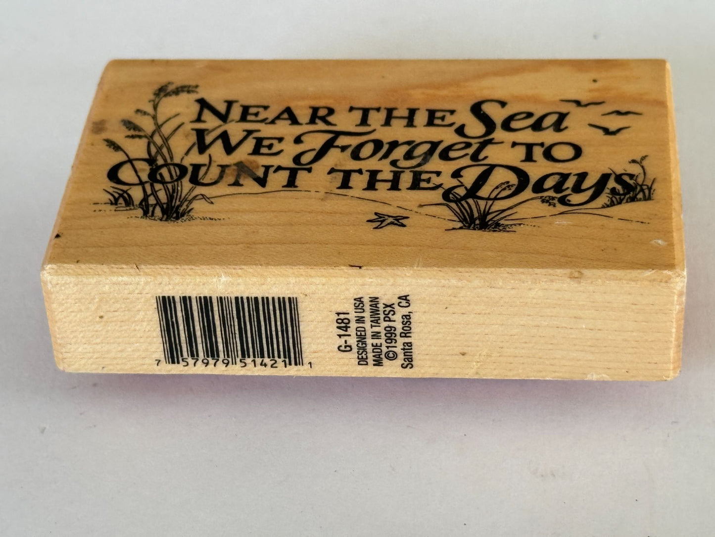PSX Rubber Stamp Near The Sea We Forget To Count The Days Beach Relaxation G-1481