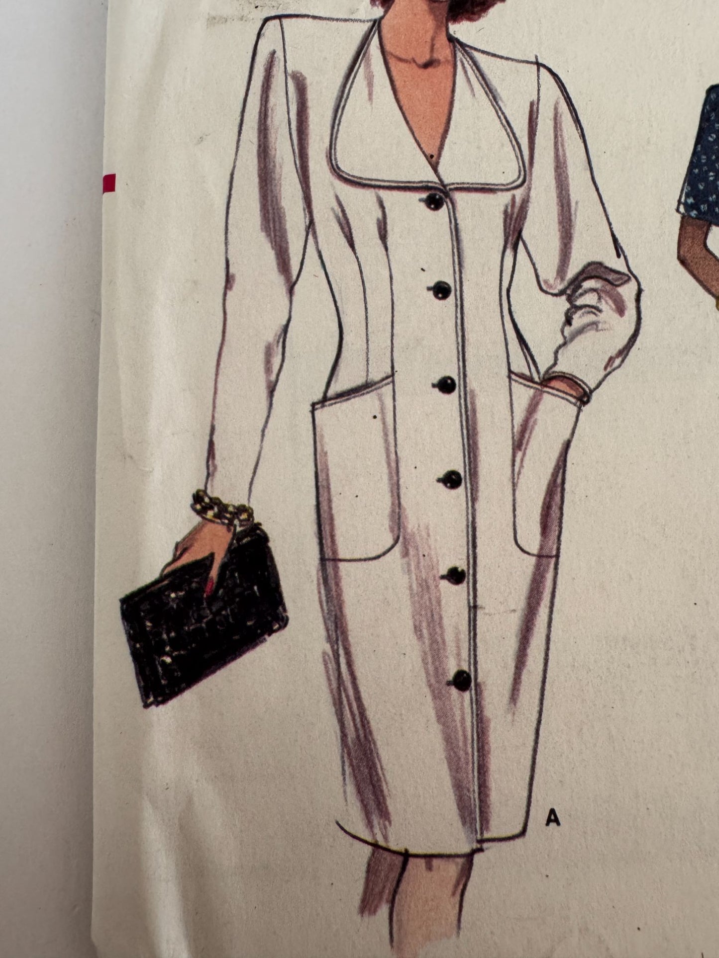 Vogue Sewing Pattern 7116 Straight Dress Vintage 1980s 12 14 16 Mid-Knee Length
