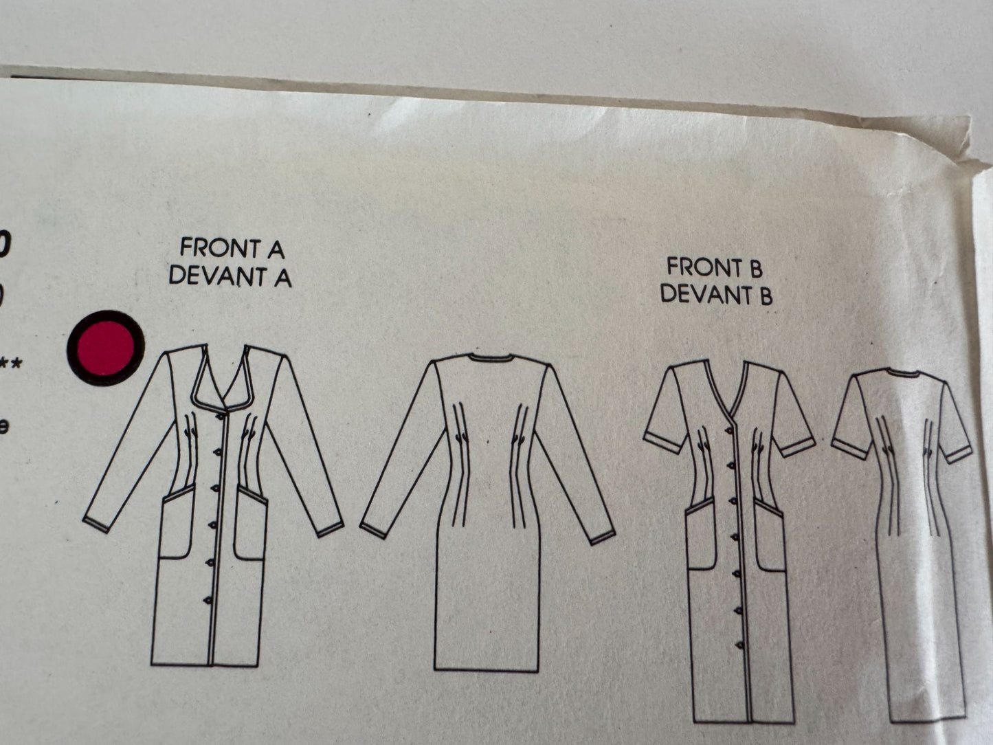 Vogue Sewing Pattern 7116 Straight Dress Vintage 1980s 12 14 16 Mid-Knee Length