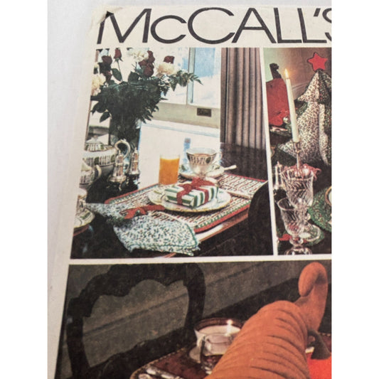 McCalls Sewing Pattern 7274 Holiday Table Settings Thanksgiving 1980 Cornucopia