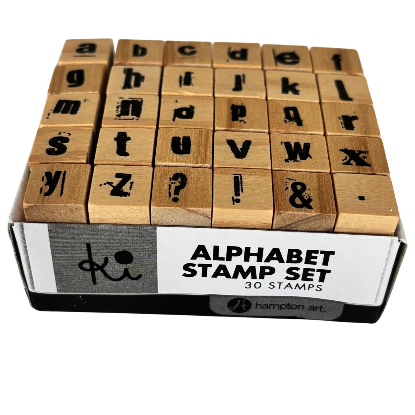 Hampton Art Rubber Stamps Alphabet Stamp Set 30 Small Lowercase Letters Mini Tiny Cardmaking