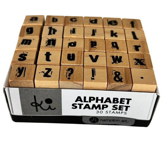 Hampton Art Rubber Stamps Alphabet Stamp Set 30 Small Lowercase Letters Mini Tiny Cardmaking