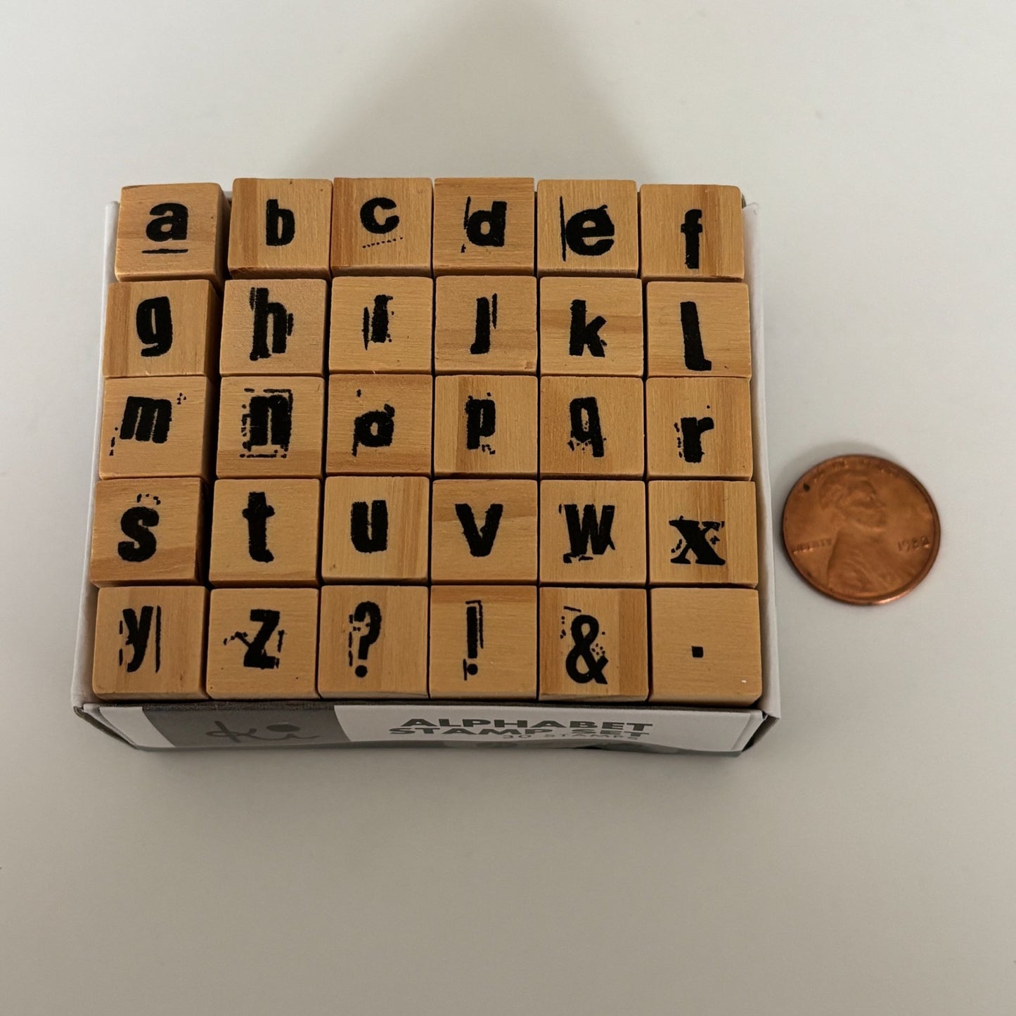 Hampton Art Rubber Stamps Alphabet Stamp Set 30 Small Lowercase Letters Mini Tiny Cardmaking