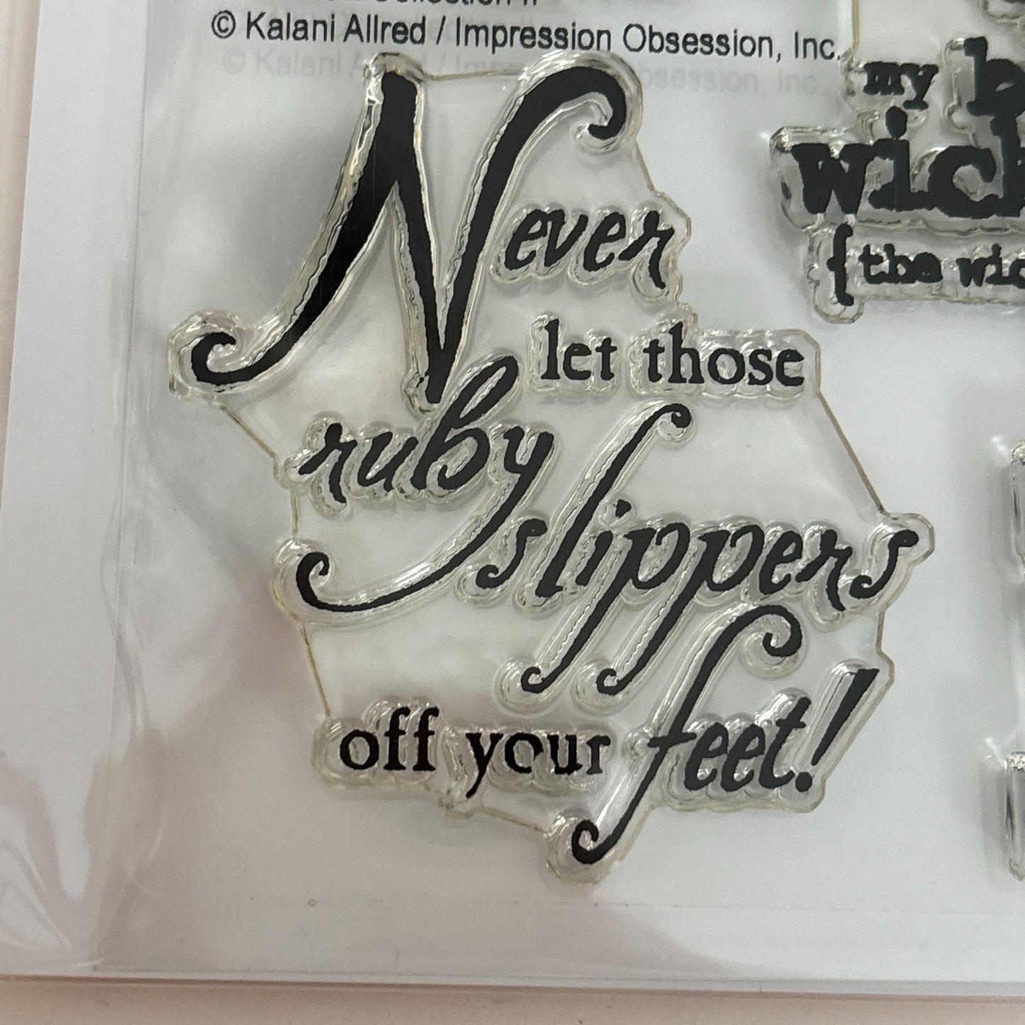Impression Obsession Clear Rubber Stamp Set Wizard Of Oz Collection Wicked Witch Sayings Quotes