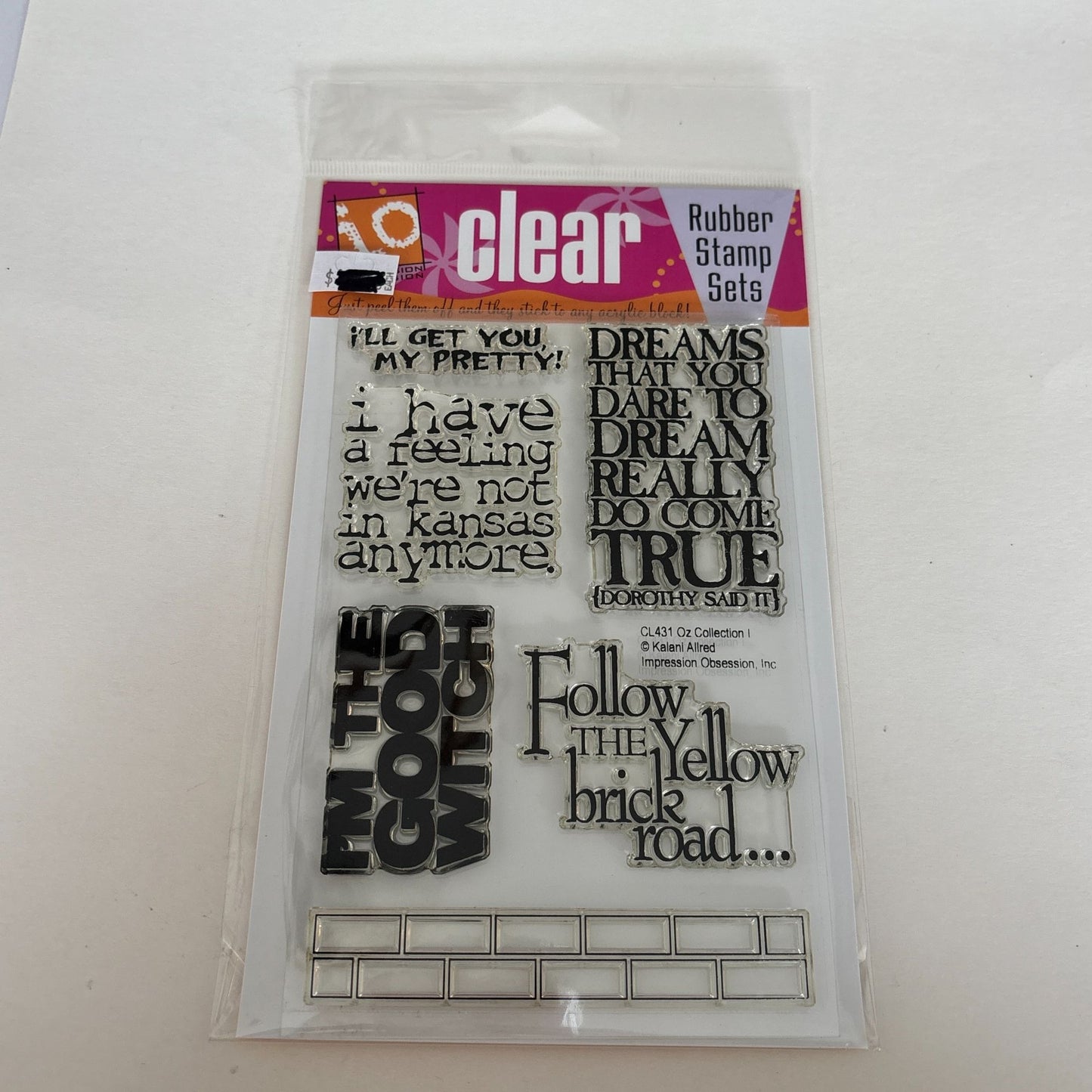 Impression Obsession Clear Rubber Stamp Set Wizard Of Oz Collection Wicked Witch Sayings Quotes