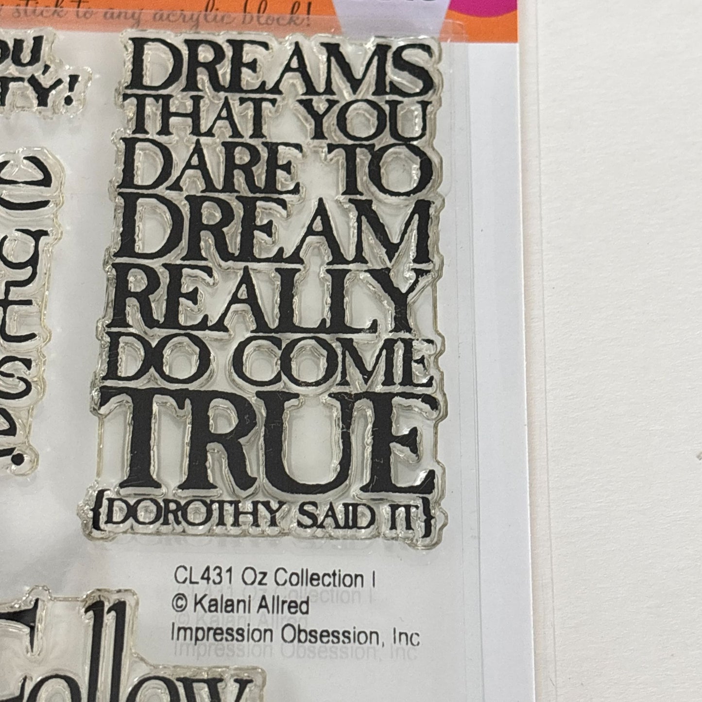 Impression Obsession Clear Rubber Stamp Set Wizard Of Oz Collection Wicked Witch Sayings Quotes